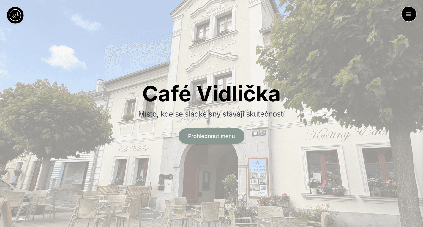 Café Vidlička — Web · Next.js